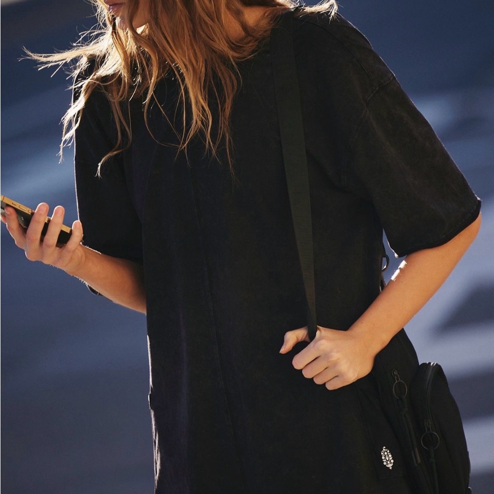 Free People FP Movement Hot Shot Tee Romper - Black - XS - Picture 2 of 5